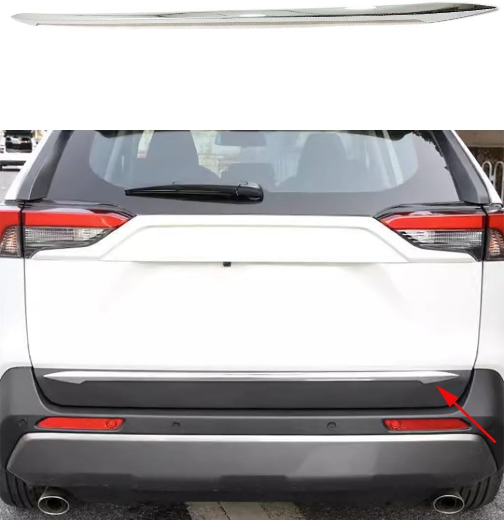 Car Accessories Exterior Rear Trunk Lid Tail Gate Molding Cover Trim Compatible withr Toyota RAV4 2019-2025 ABS(Chrome) 1PC Set