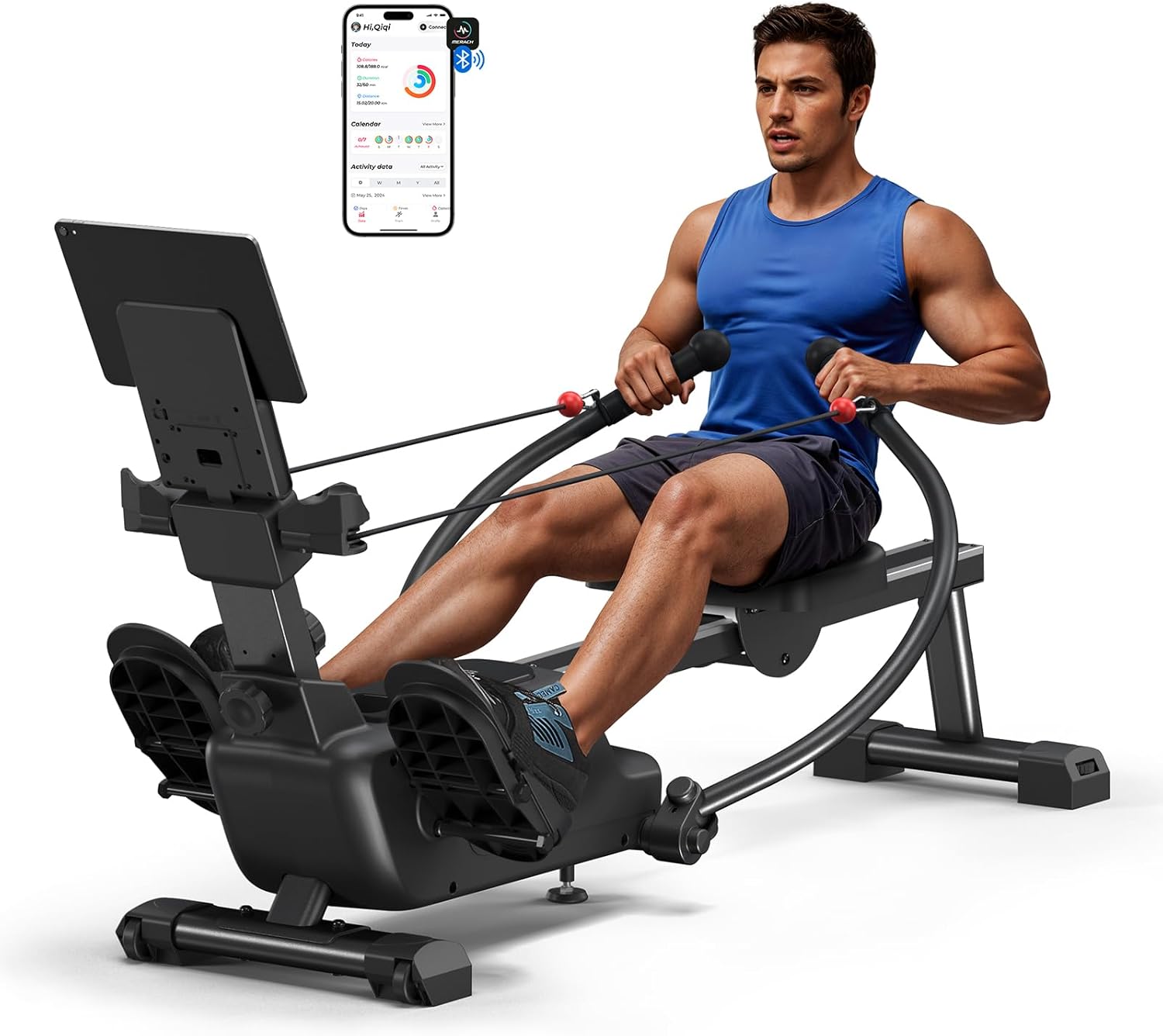 MERACH Sculls Rowing Machines for Home, Magnetic Rowing Machine with 16-Level, Simulate Real Row, Ultra-Quiet Rower, MERACH App and 1000+ Champion Coaching Course & Games