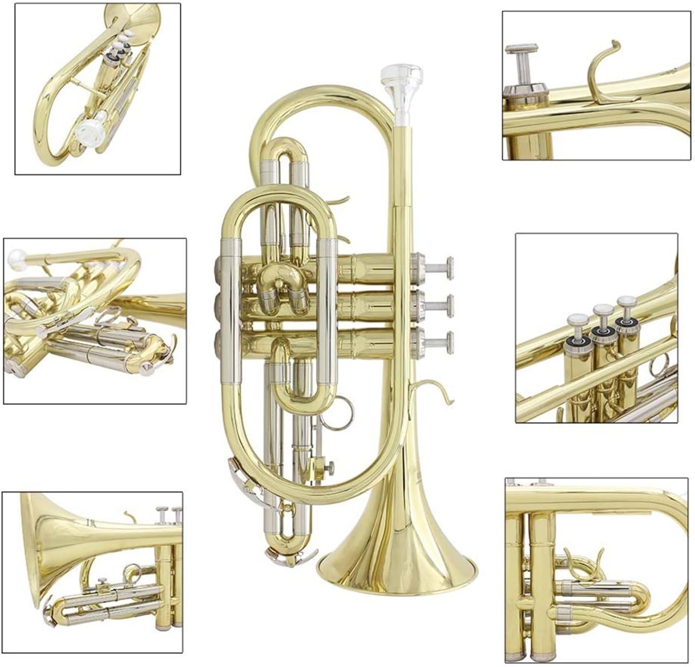 B flat cornet brass mini trumpet instrument