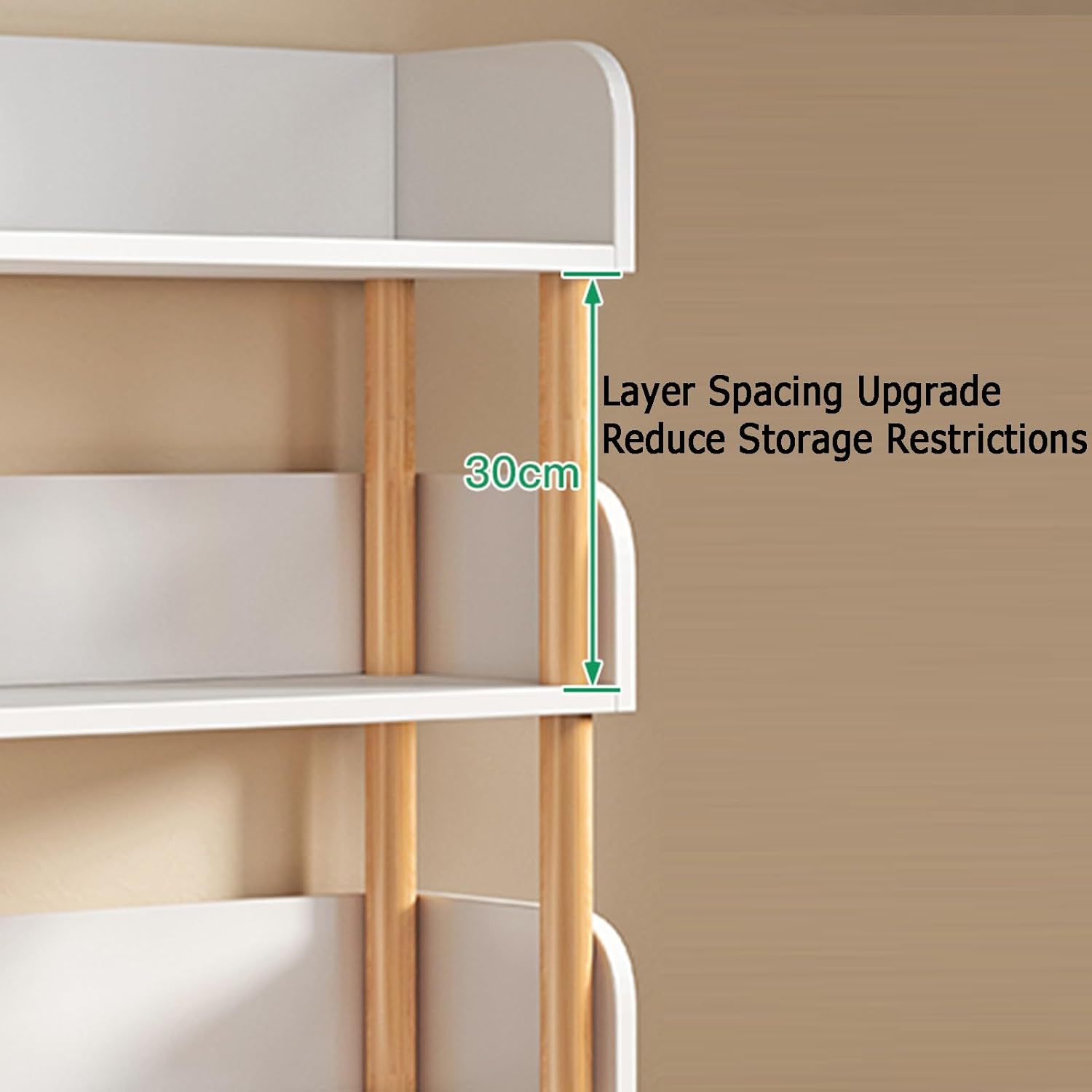 4/5 Cube Bookshelf, Simple Mobile Bookshelf, Multi-Layer Home Desk with Wheels, Suitable for Living Room, Study Room, Reading Corner (Warm White)(60 X 24 X 106cm) ()