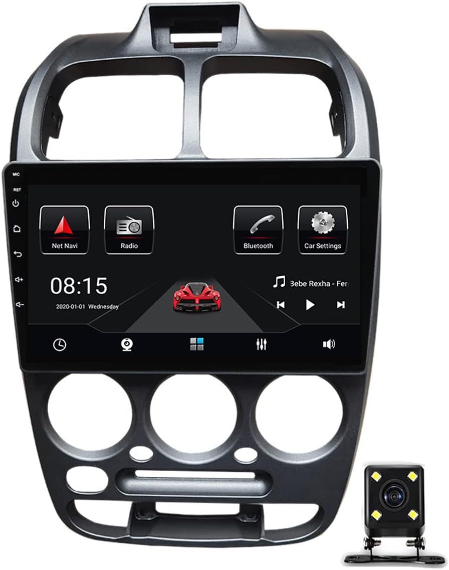 Double DIN Car Multimedia Player, 9 Inch Touchscreen Car Stereo with Backup Camera, Bluetooth, Steering Wheel Controls, FM Car Radio Receiver, for Hyundai Verna Accent 1999-2012