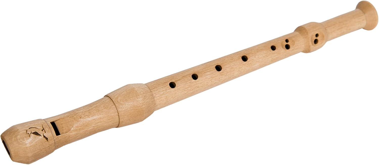 Whistle BCG-02 Student Soprano Recorder Hornbeam German System iVolga Wooden Block Flute Great Sound Hand Carved Folk Wind Music Instrument Woodwind Handmade Light Brown