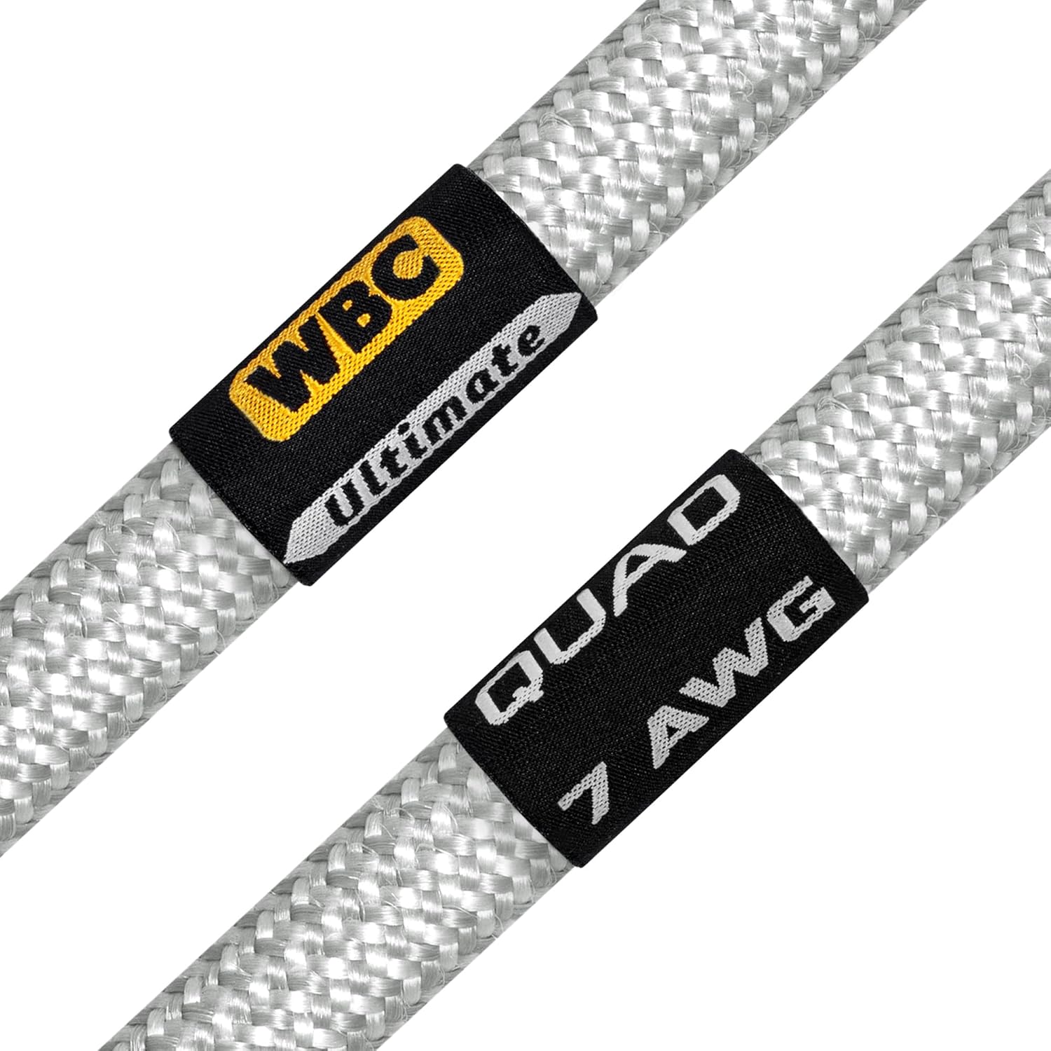 WORLDS BEST CABLES 8 Foot Ultimate - 7 AWG - Ultra-Pure OFC – Extra Premium Audiophile HiFi Speaker Cable Pair with Eminence Gold Banana Plugs & Silver Tweed Jacket