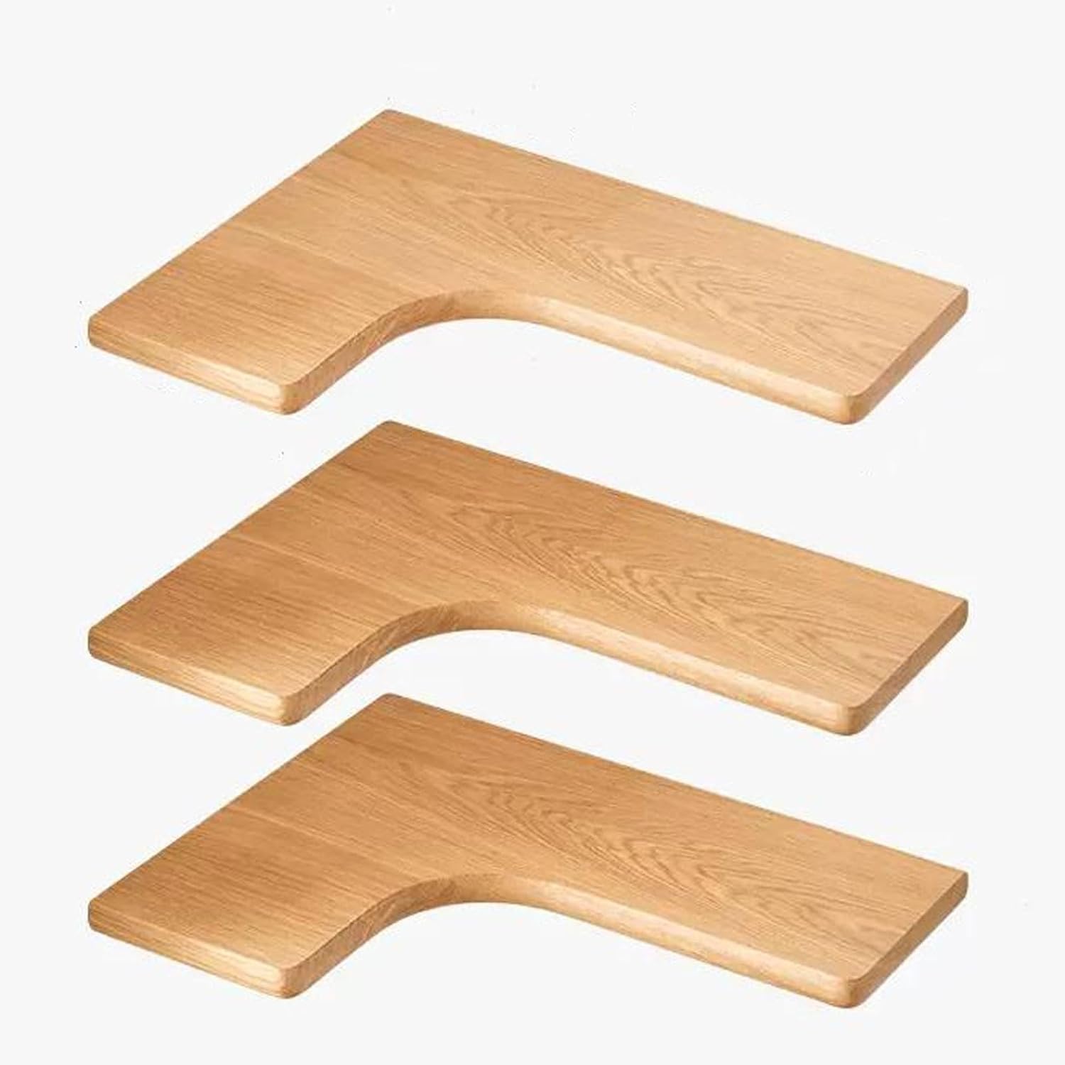 Floating Shelf Unit Solid Wood Corner Wall Mounted Set of 3, L Shape Wood Display Storage Wall Shelves Rack for Living Room, Bedroom, Office, Bathroom Kitchen & Decoration,Easy-to-Insta