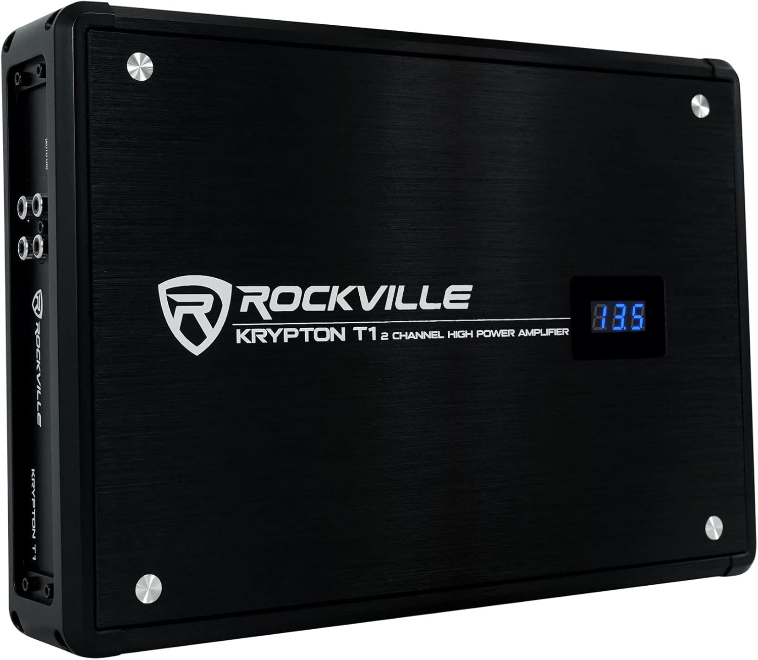 Rockville KRYPTON T1 1600W Peak/400W RMS 2 Channel Car Amplifier 2 Ohm, Dyno-Certified, Voltage Display, MOSFET Power, for Car Audio Enthusiasts