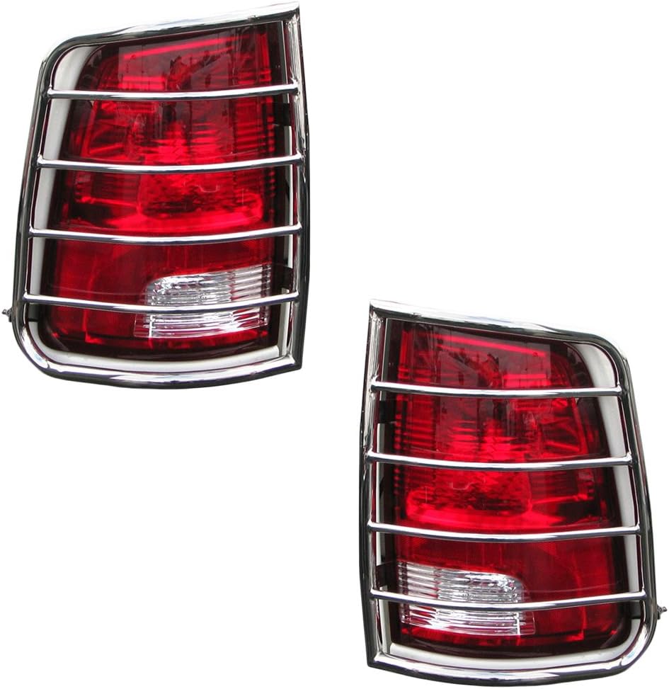 Black Horse Tail Light Guards Stainless Steel Compatible with 2003-2009 Toyota 4Runner-7TU15SS
