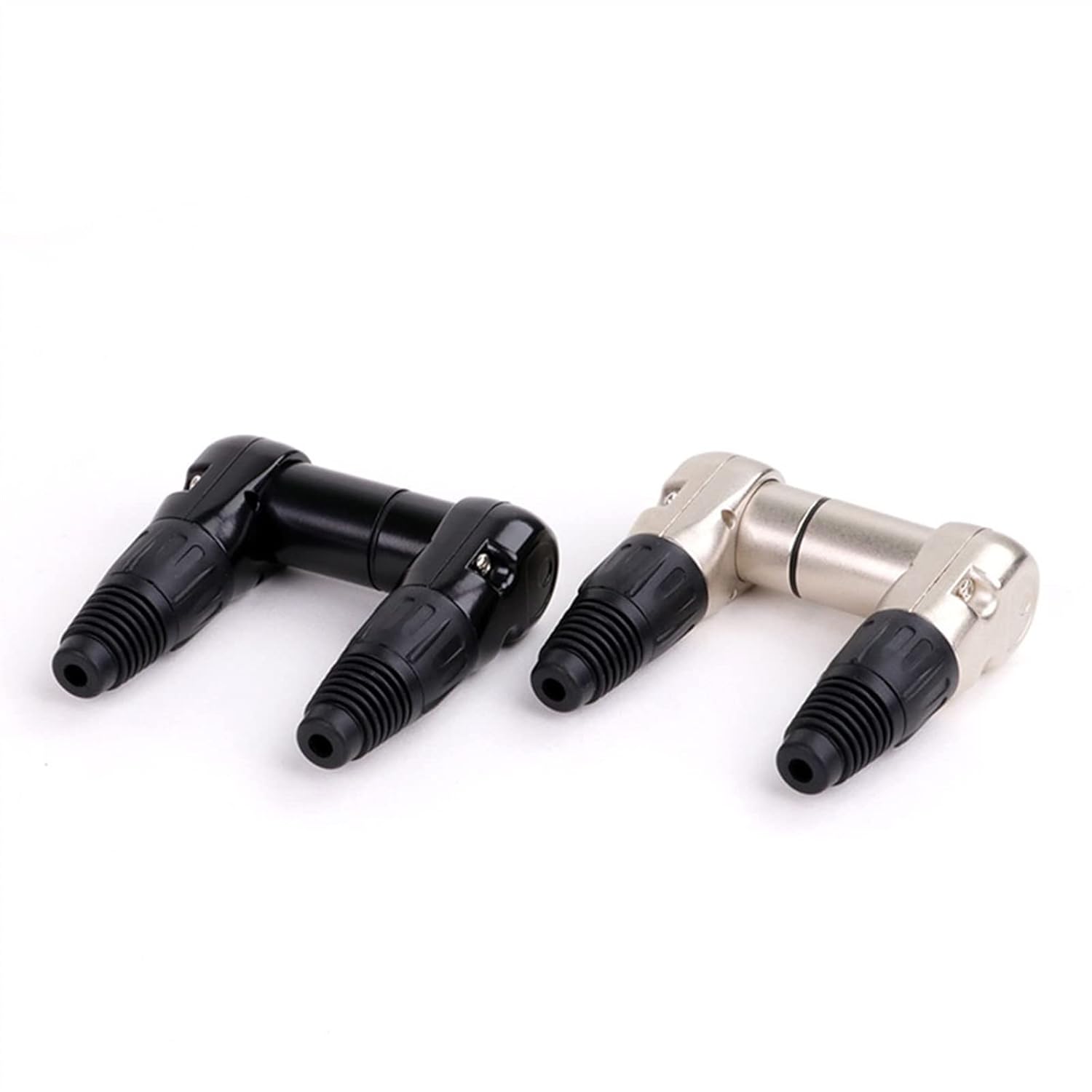 X L R Connector Audio Plug Microphone Plug 3pin Male Female Speaker Metal Right Angle Multi-Directional Wire Connector 10Pcs (Color : D1036F Silver)