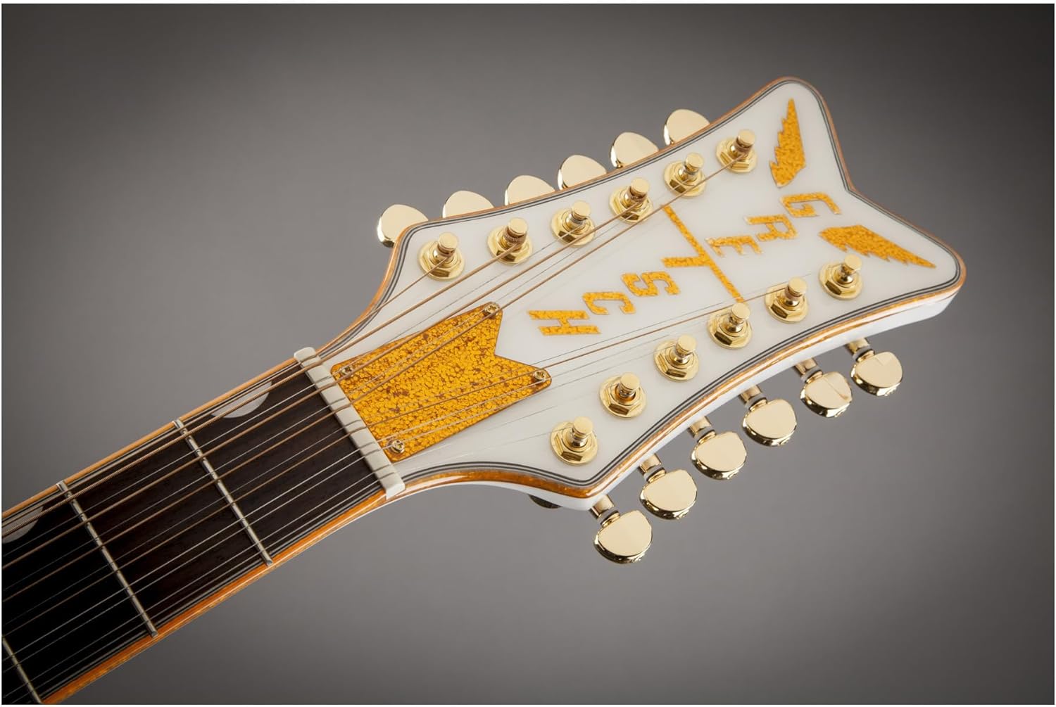 Gretsch G5022CWFE-12 Rancher Falcon 12-String Acoustic-Electric Guitar Right-Handed (White) Bundle with Protective Sturdy Wood Case (2 Items)