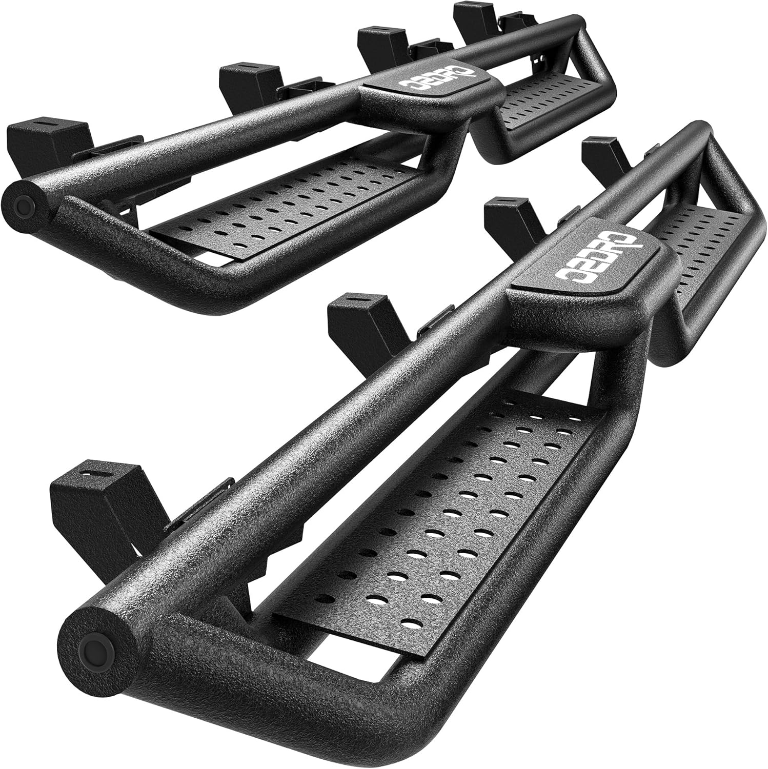 OEDRO 6 Inch Running Boards Compatible with 2020-2026 Jeep Gladiator JT 4 Door, Bolt-on Side Steps Steel Nerf Bars with Two Stairs Design All-Steel Build