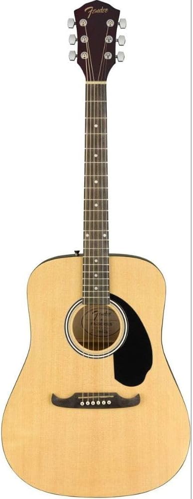 Fender Acoustic Guitar with Guitar Bag, with 2-Year Warranty, FA-125 Dreadnought with Alloy Steel Strings, Glossed Natural Finish, Basswood Construction