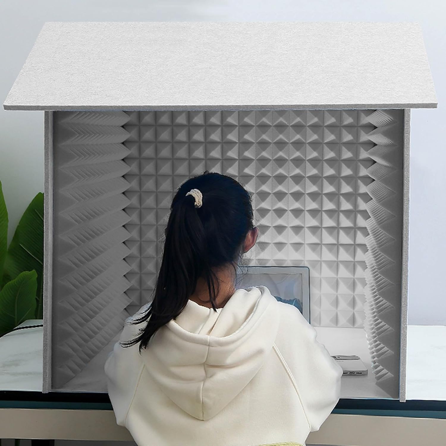 Home Studio Soundproof Room, Portable Recording Studio, Recording Studio Equipment, Sound Absorbing Enclosure (Gris)