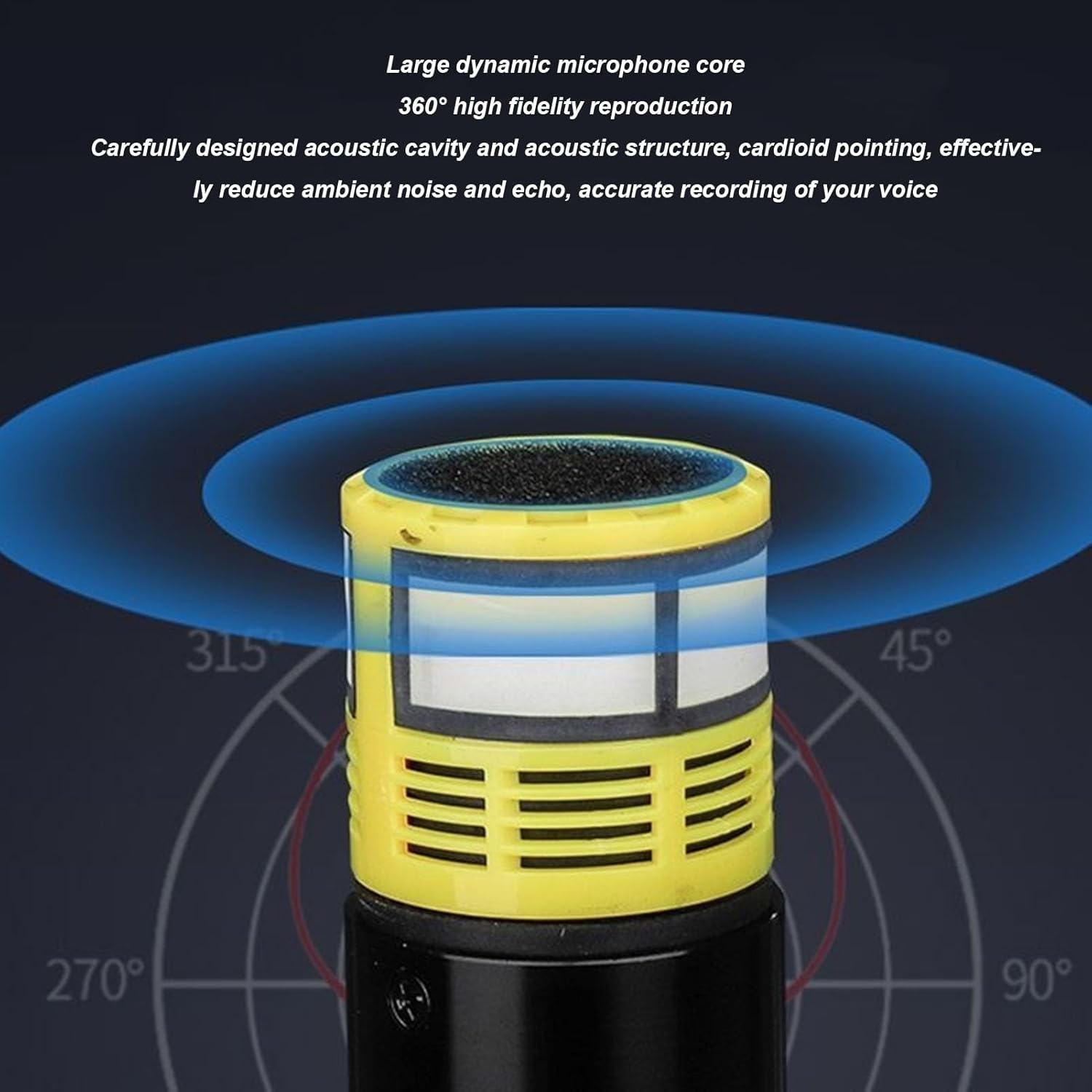 VGEBY Microphone Set, Noise Reduction UHF Handheld Cordless Dynamic Cardioid Mic with Receiver for Karaoke Live Speech Singing