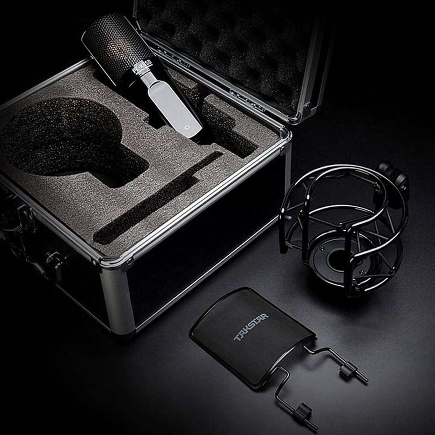 TAKSTAR XLR Condenser Microphone with 34mm Gold-Plated Large Diaphragm, High Sensitivity Cardioid Studio Mic for Recording, Podcasting, Streaming, Voice Overs, Singing, Gaming (PC-K850)