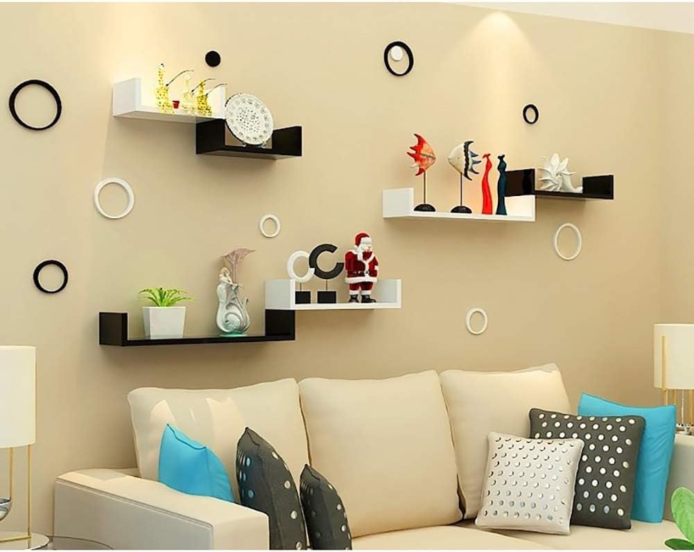 U Shape Wall Shelves, Set of 3 Floating Shelf Wall Mount Shelf Spice Shelf for Tv Cd Entryway Kitchen Nursery Storage Display-a A (White A)