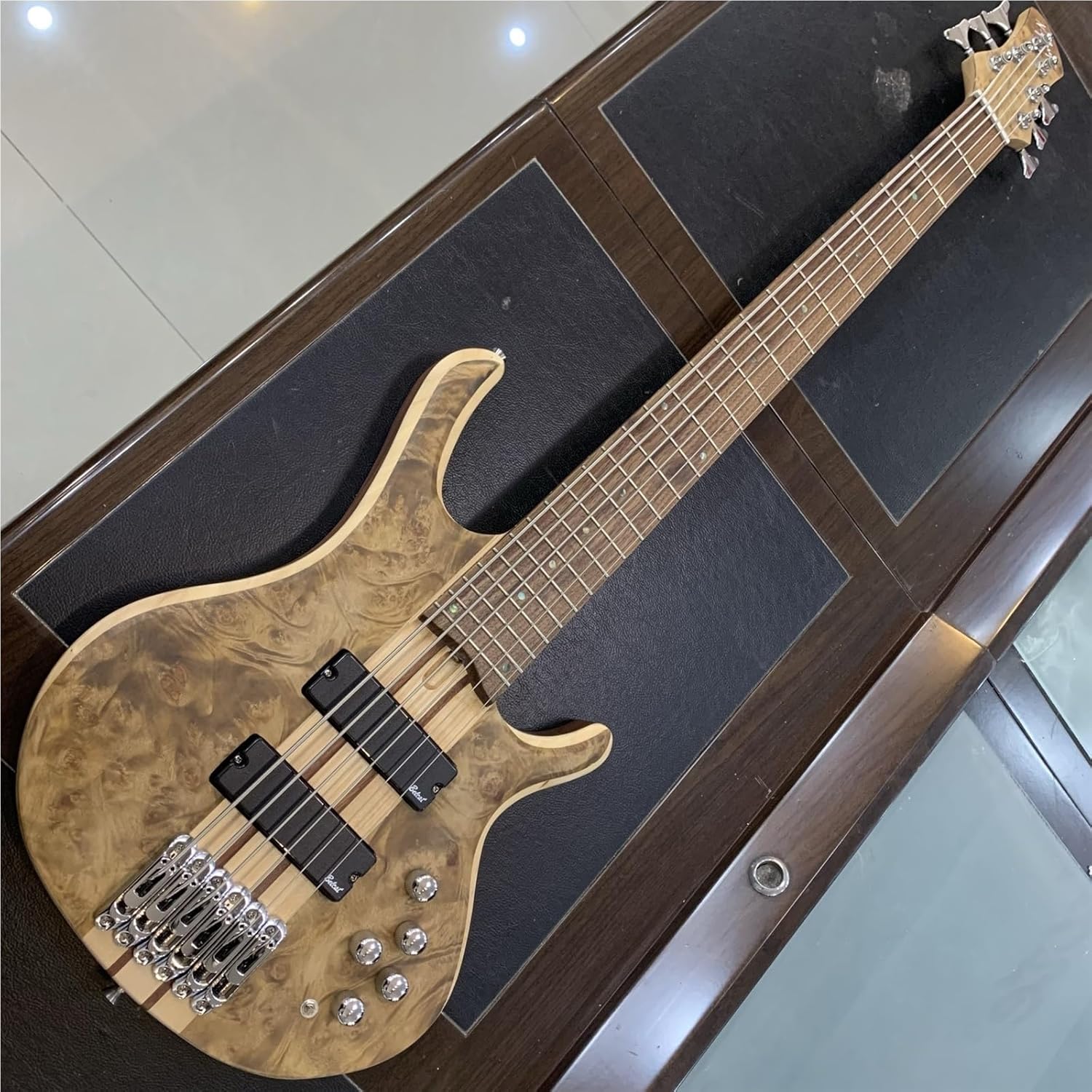 Beginner Electric Guitar Kits Five String Electric Bass Tree Burl Solid Wood Single Board Amplification Circuit Neck Sandwich Body