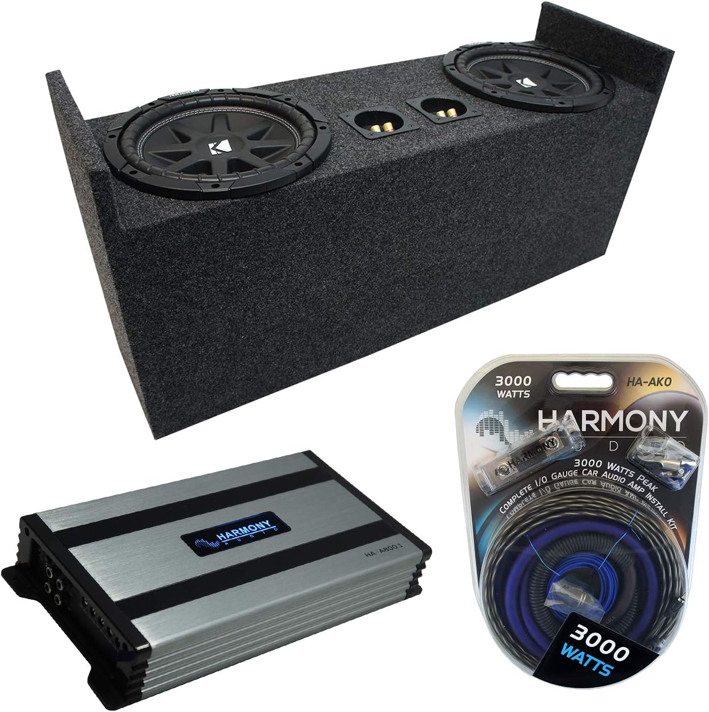 Harmony Audio HA-A800.1 Compatible with Jeep Wrangler YJ TJ 1987-06 Car Stereo Class D Mono 1600W Sub Amp, 43C104-N 10