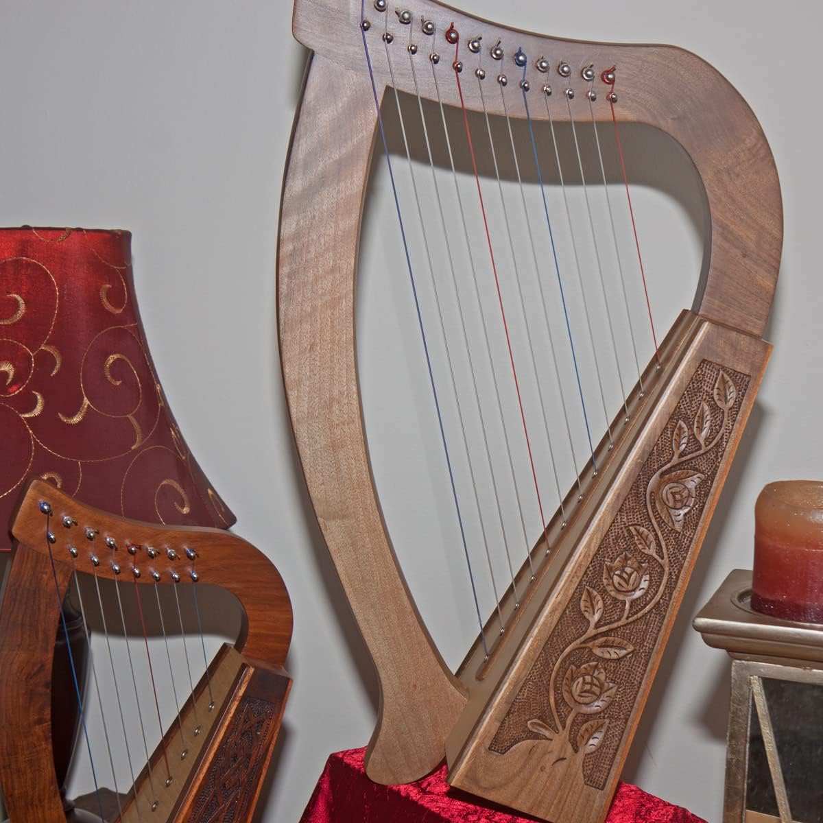 Roosebeck Baby Harp 12 String Walnut + Extra String Set & Tuning Tool