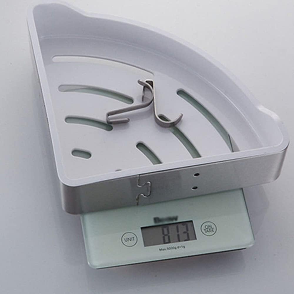 Stainless Steel Corner Shower Caddy Bathroom Shelf with Drainage Wall Mount Triangle Organizer for Cosmetics and Shampoo Two Tier Black Spice Rack for Kitchen and Bath Accessories.