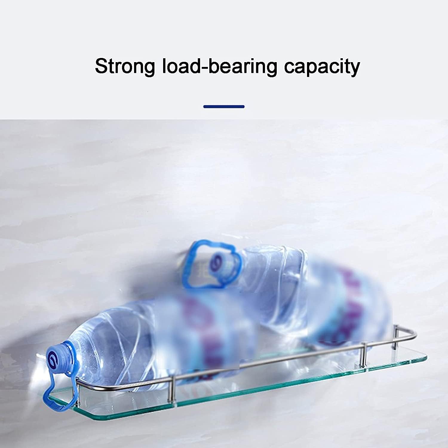 IOCCIOBB Bathroom Glass Shelf Small Locker Bathroom Glass Shelf Shower Shelf Storage Shelf Wall Mount Bracket Tempered Glass Shelf (Color : Style2, Size : 50 * 10.5 * 4cm)