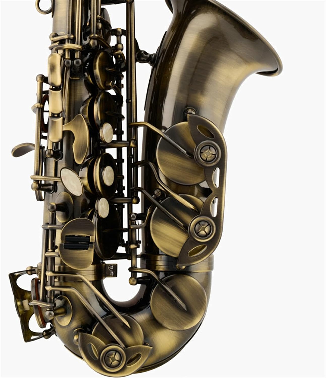 Saxophone Straight Alto Saxophone in E Flat Antique Copper Key Type Woodwind Instrument