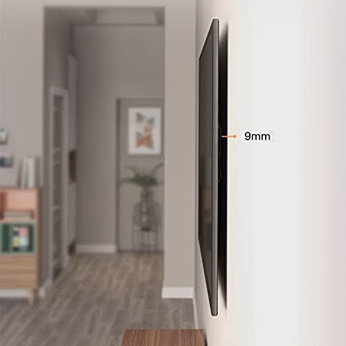 TV Wall BracketTV Stand with Bracket Low Profile Fixed TV Wall Mount Bracket for Most 37-90 Inch Flat Curved Screen TVs Steel Ultra Slim TV Mounting Bracket, Built-in Spirit Level TV Mount S