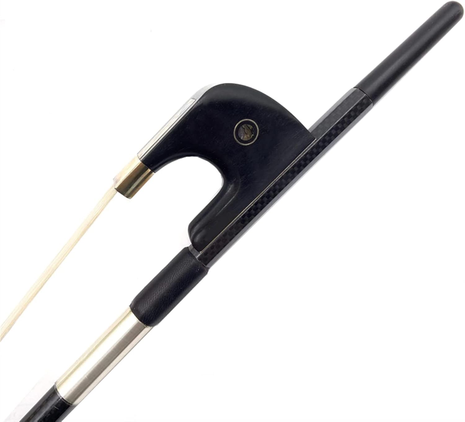 TSTS Carbon Fiber 3/4 Double Bass Bow Black Plaid Grid Carbon Fiber Siberian Horsetail Full Size Violin Bow