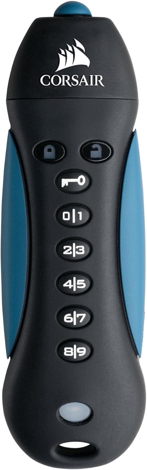 Corsair CMFPLA3B-64GB Padlock 3 - USB Flash Drive - 64 GB, Blue, Black/Blue