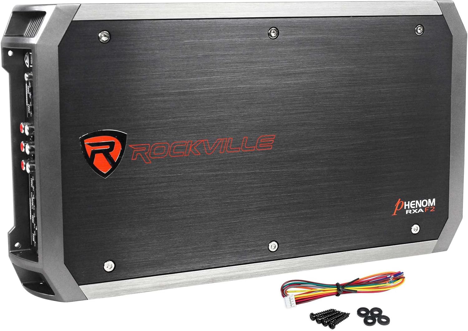 Rockville RXA-F2 2400W 4-Channel Car Amplifier, Dyno-Certified RMS, MOSFET Power Supply, ELNA Capacitors, Class A/B, Perfect for Car Audio and Subs