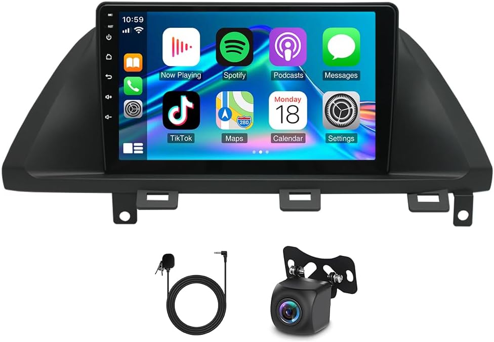 Android 13 Double Din Car Stereo Compatible with Honda for Odyssey 2005-2010, 10inch Touch Screen 8 Core 4G+64G Wireless CarPlay Radio with Android Auto Support GPS FM