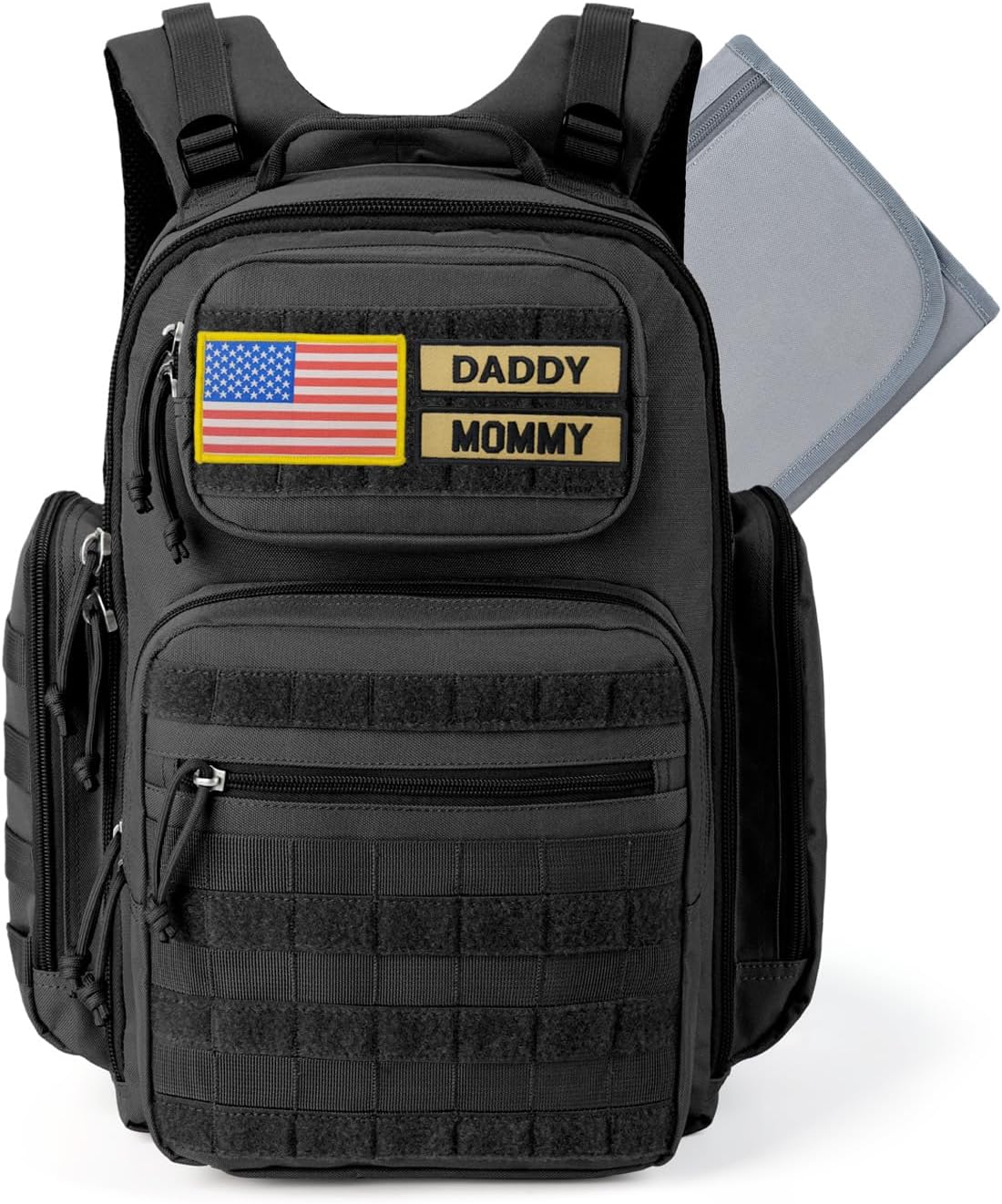 MIRACOL Outdoor Military Diaper Bag: Tactical Style Baby Backpack with Insulated Pockets & Changing Pad - Hiking Camping Essentials for Active Dads