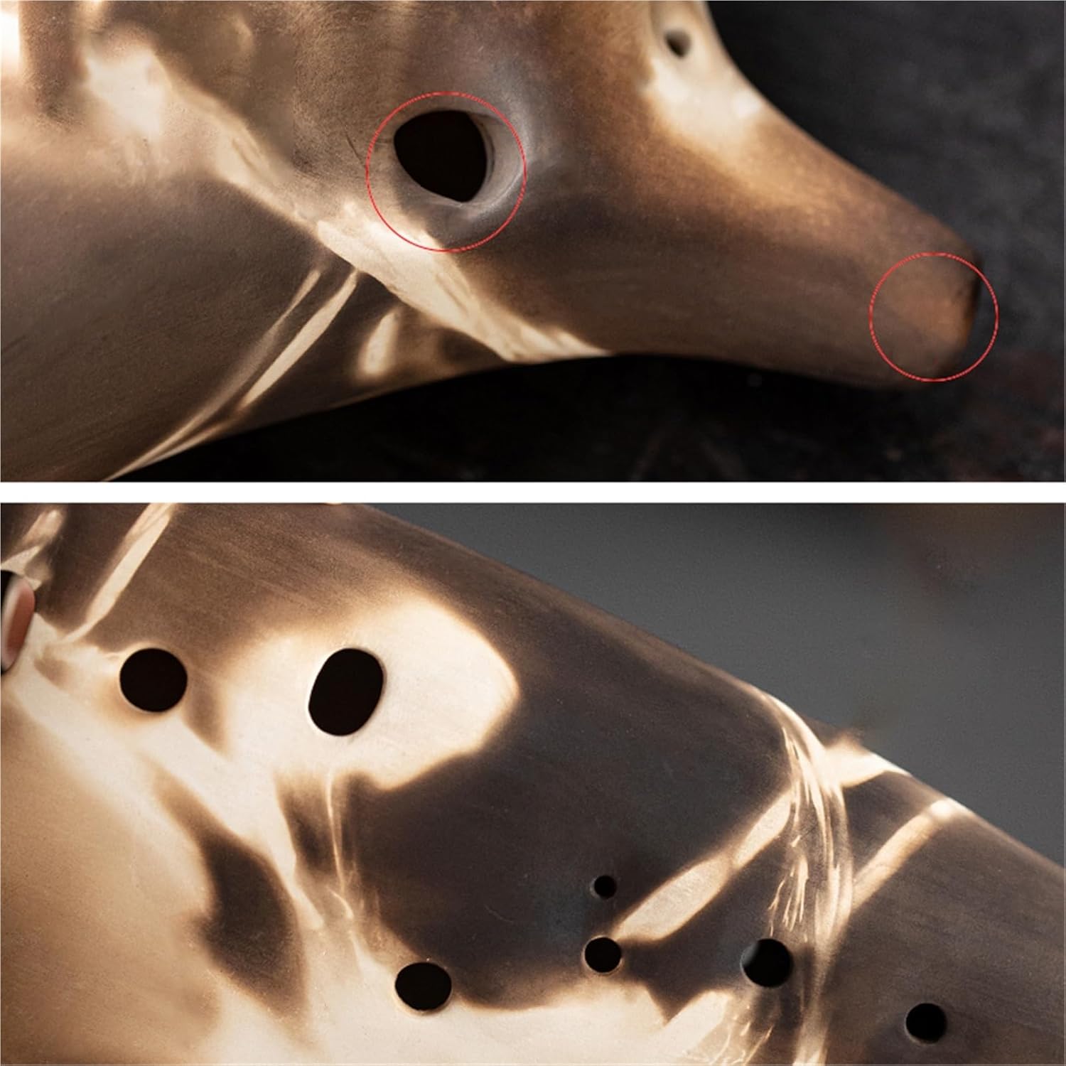 Ocarina 12-hole Bass C Professional Performance-level Smoked Ceramic Ocarina