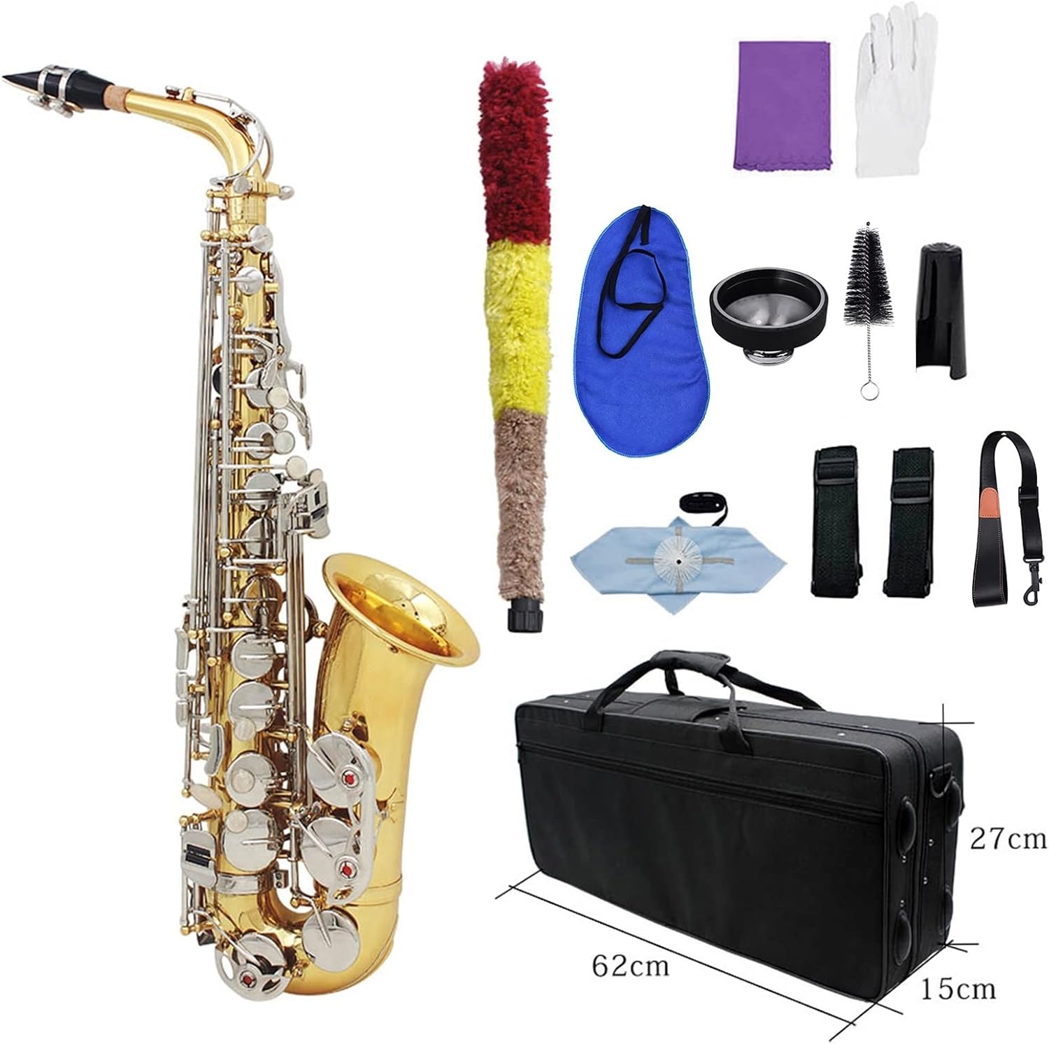 Alto Saxophone Alto Sax Glossy Brass Engraved EB E-Flat Wind Instrument
