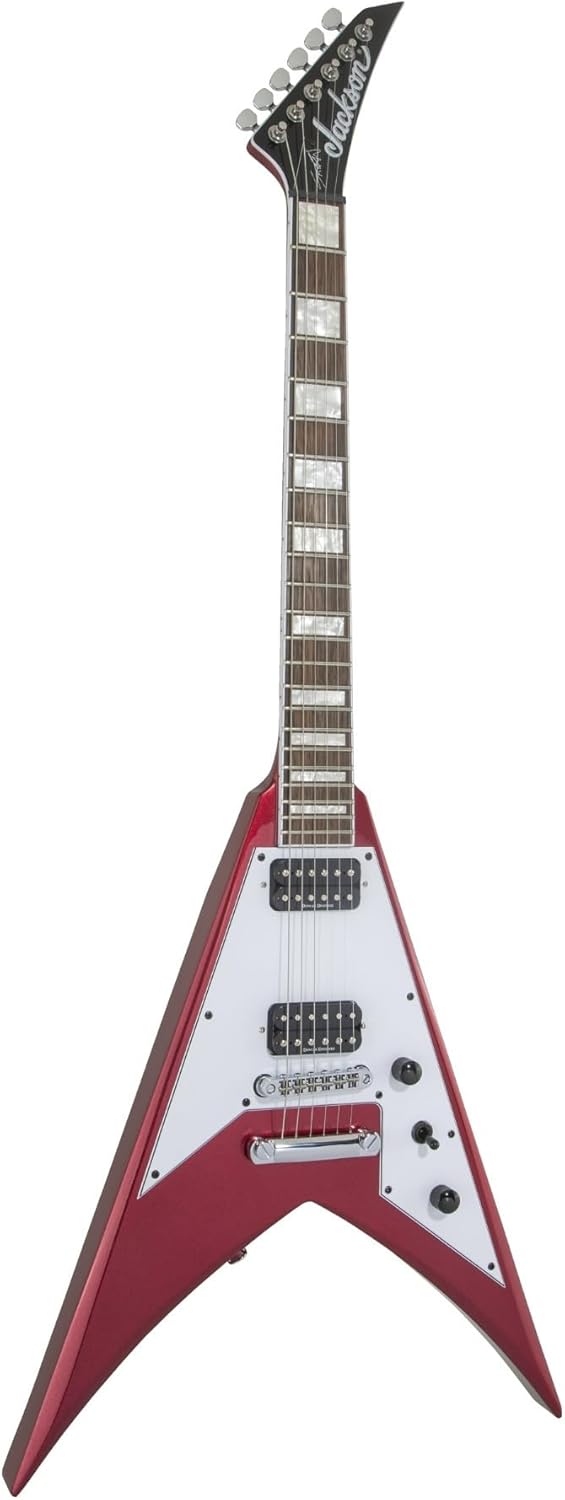 Jackson X Series Signature Scott Ian King V KVXT Guitar (Candy Apple Red) Bundle with Jackson King V Molded Case (2 Items)