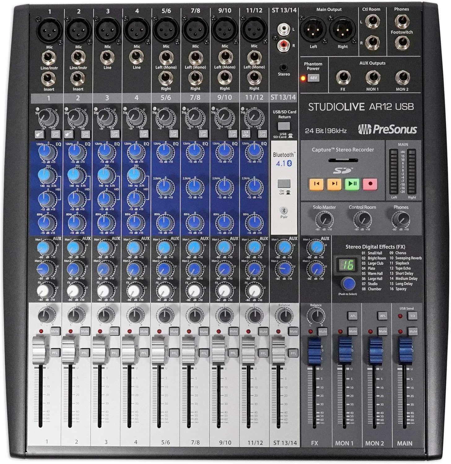 PreSonus StudioLive AR12 USB 14-Channel hybrid Performance and Recording Mixer