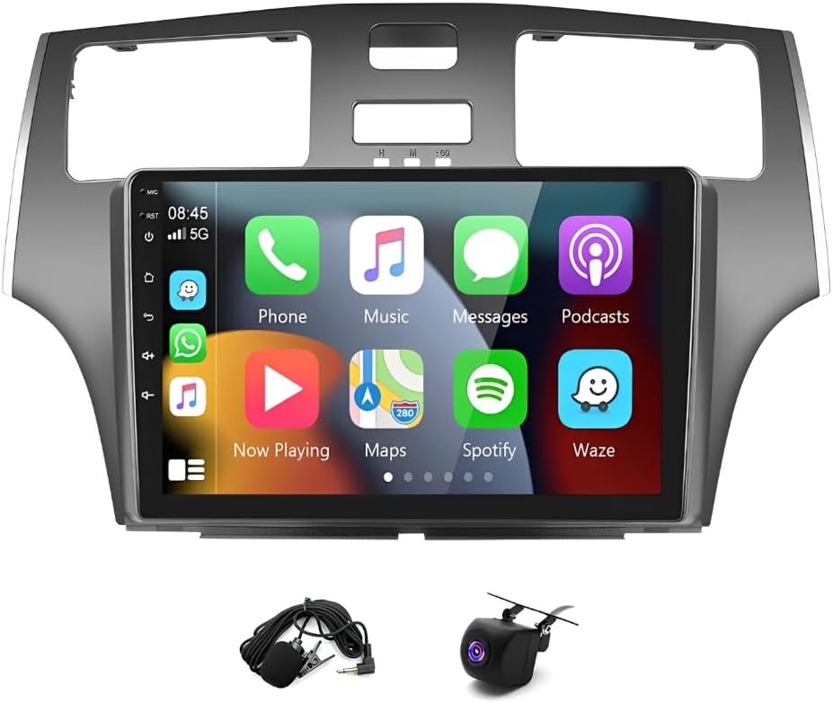 Car Stereo 2-Din Digital Media Receiver for Lexus ES300/ES330 2001-2006, Car Audio Receivers with CarPlay Android Auto 9 Inch BT, FM Radio with AHD Backup Camera GPS Units 2+64G Radio 479