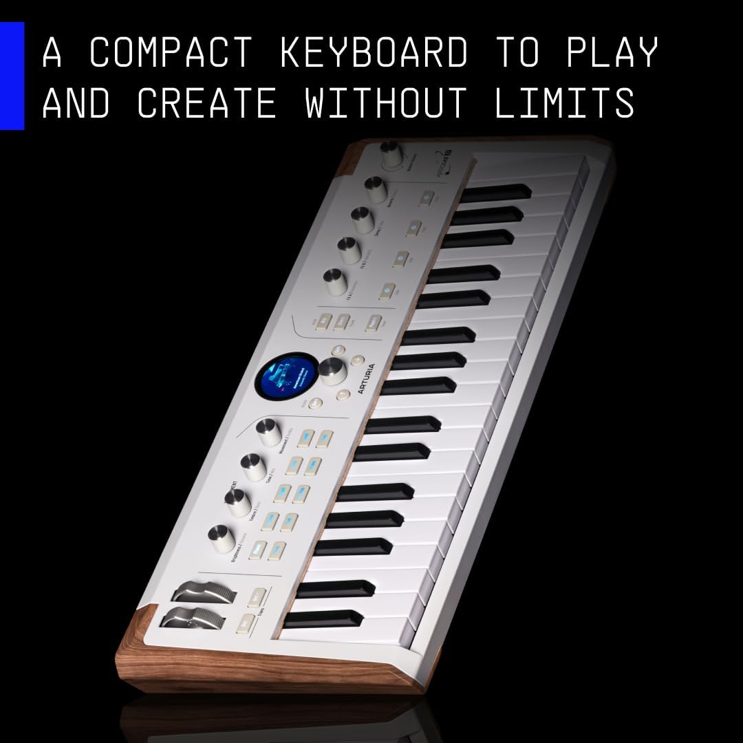 Arturia AstroLab 37-Key, Velocity-Sensitive Slim-key keybed with Aftertouch, Streamlined and Intuitive Interface, USBC/USB (White)