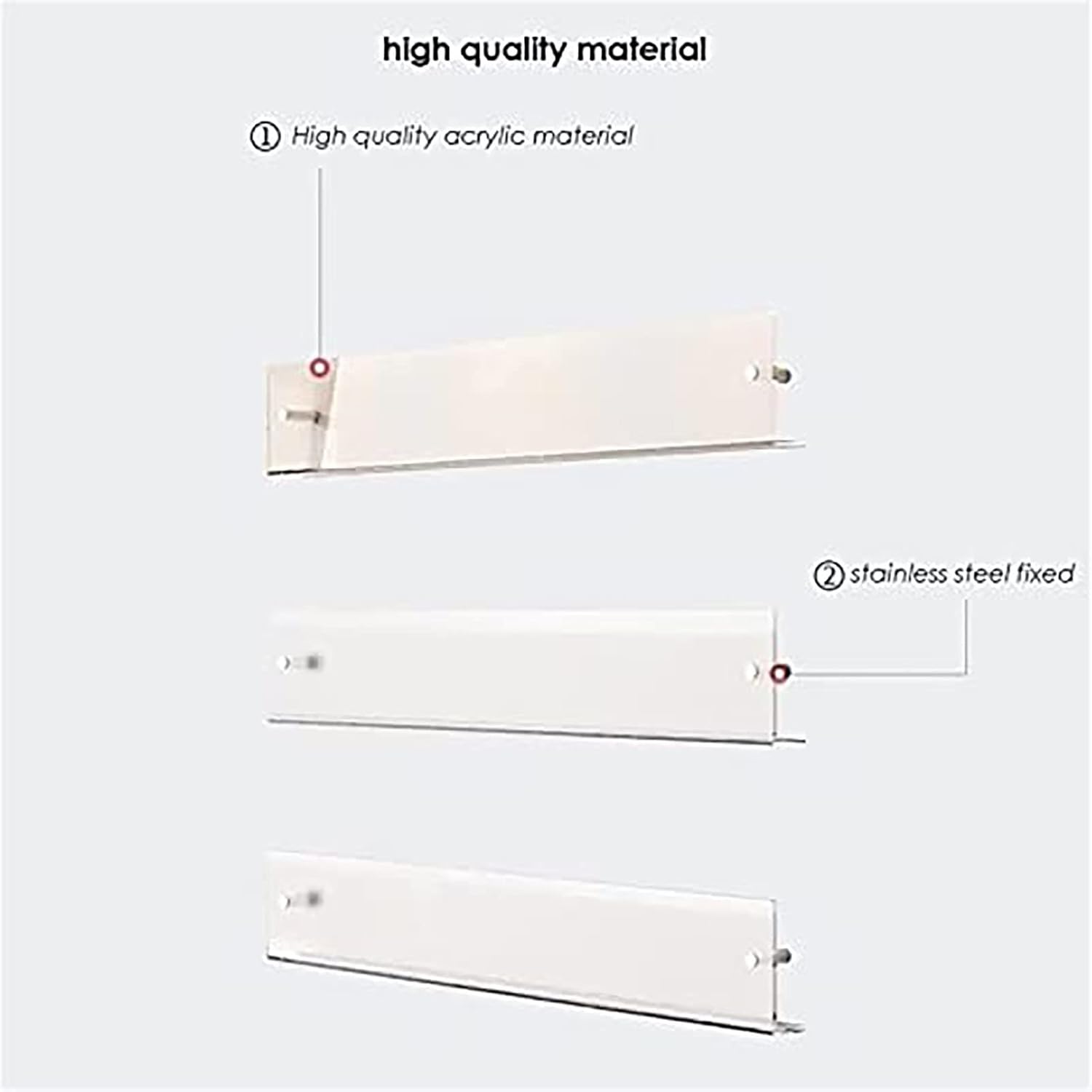 1 Pack Clear Acrylic Magazine Holder, Wall Mount Bookshelf Magazine Rack, Literature Brochure File Display Shelf for Waiting Room, Living Room, Office, Home, Organization ( Color : Gray , Size : L28xW