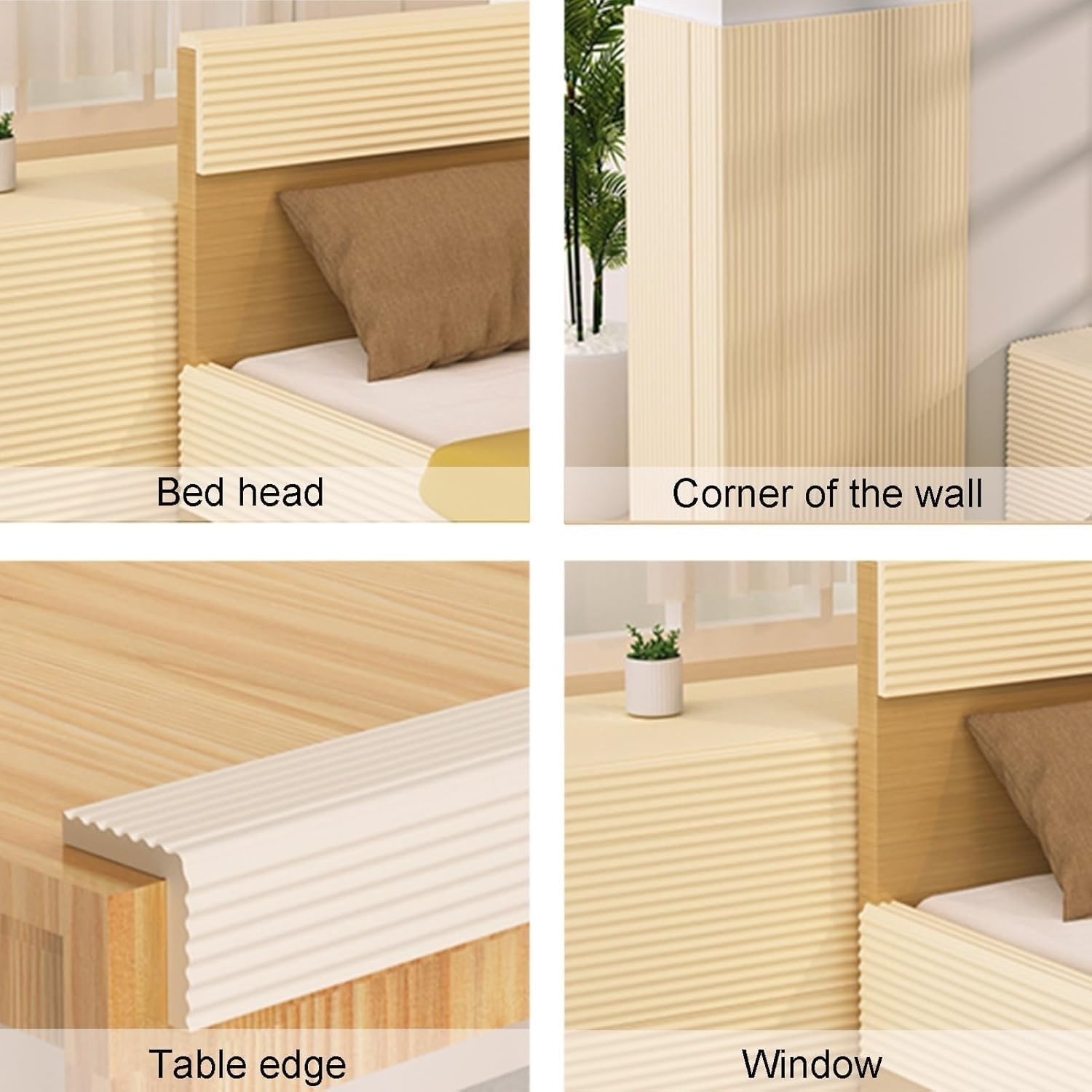 Furniture Edge Corner Guards, Furniture Corner Protectors Edge Guards Adhesive Foam Padding for Fireplace Table Stair Garage Wall Protection(Woody,6m)