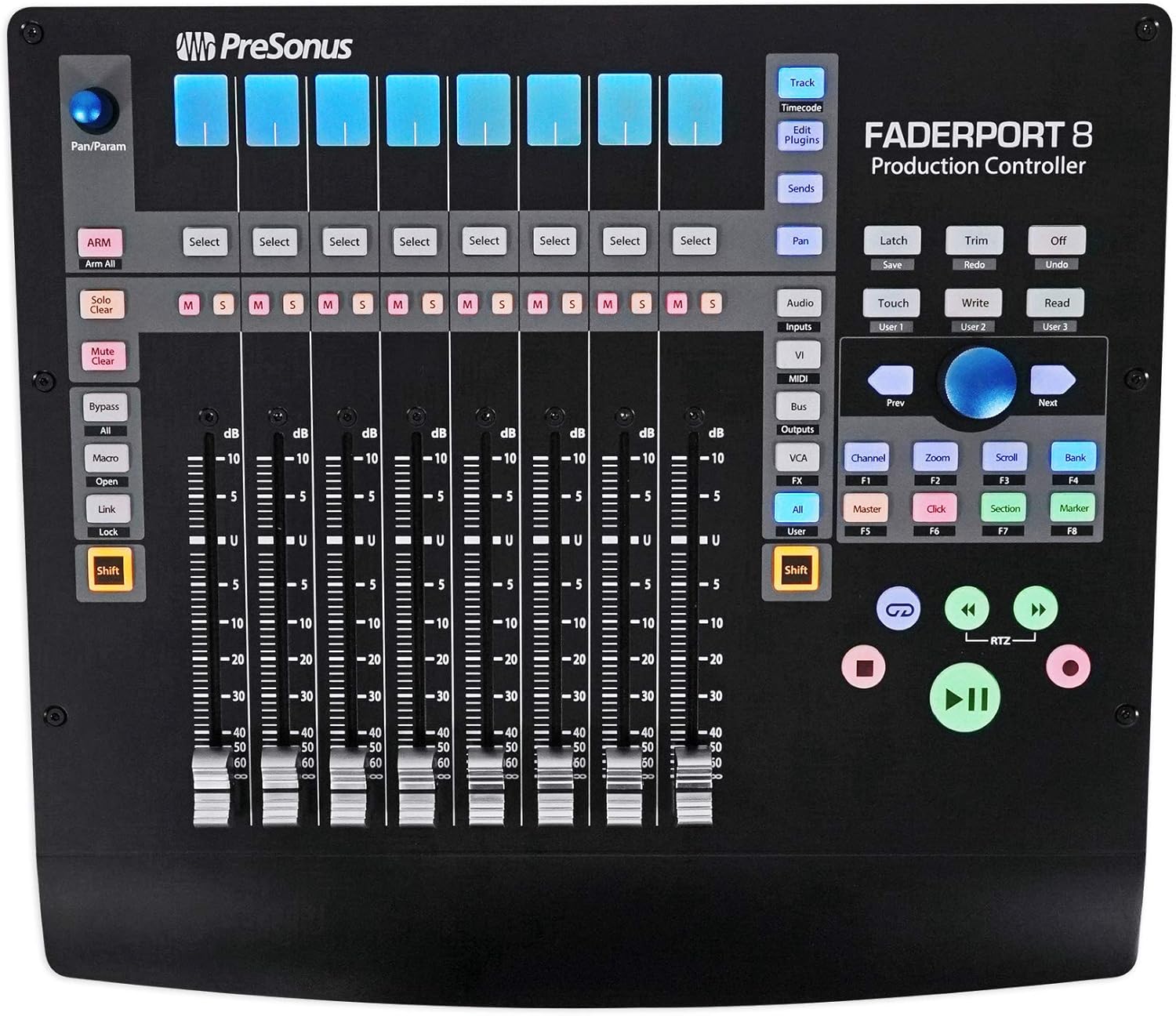 Audiosavings Bundle: FADERPORT 8 USB 8-Channel Mix Production DAW Controller Mac/PC Bundle with ATH-M40x Closed-Back Dynamic Studio Monitor Headphones (2 Items)