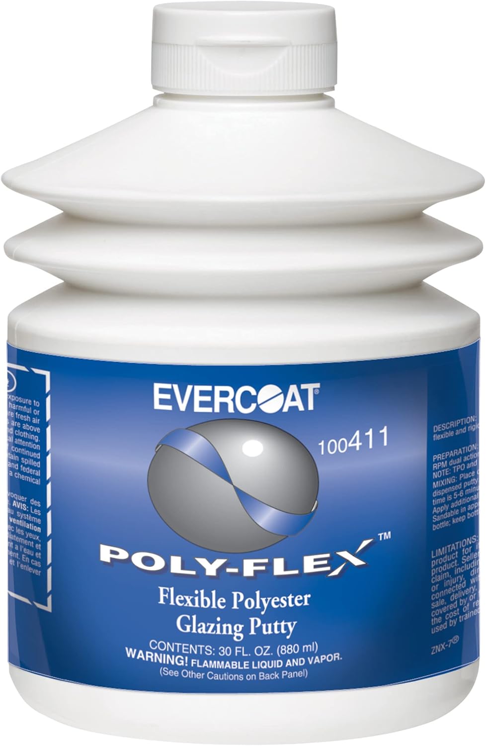 Evercoat Poly-Flex Flexible Polyester Glazing Putty for Spot Filling and Skim Coating - 30 Fl Oz