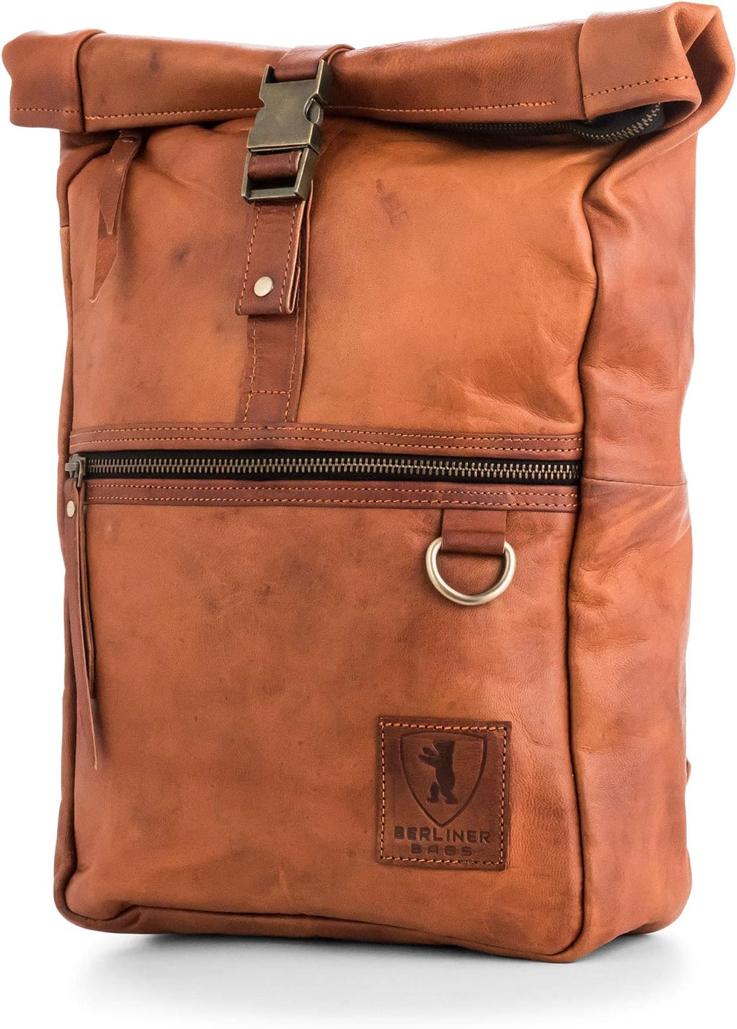 BERLINER BAGS Vintage Genuine Leather Backpack Utrecht, Laptop Backpack, Travel Backpack for Women and Men - Brown