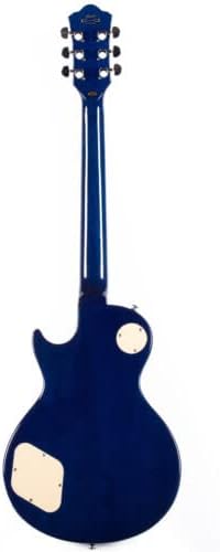 40'' Electric Guitar, LP Style Electric Guitar, Mahogany Neck, Rosewood Fretboard, for Beginner Intermediate & Pro Players Solid Body Guitar (Blue)