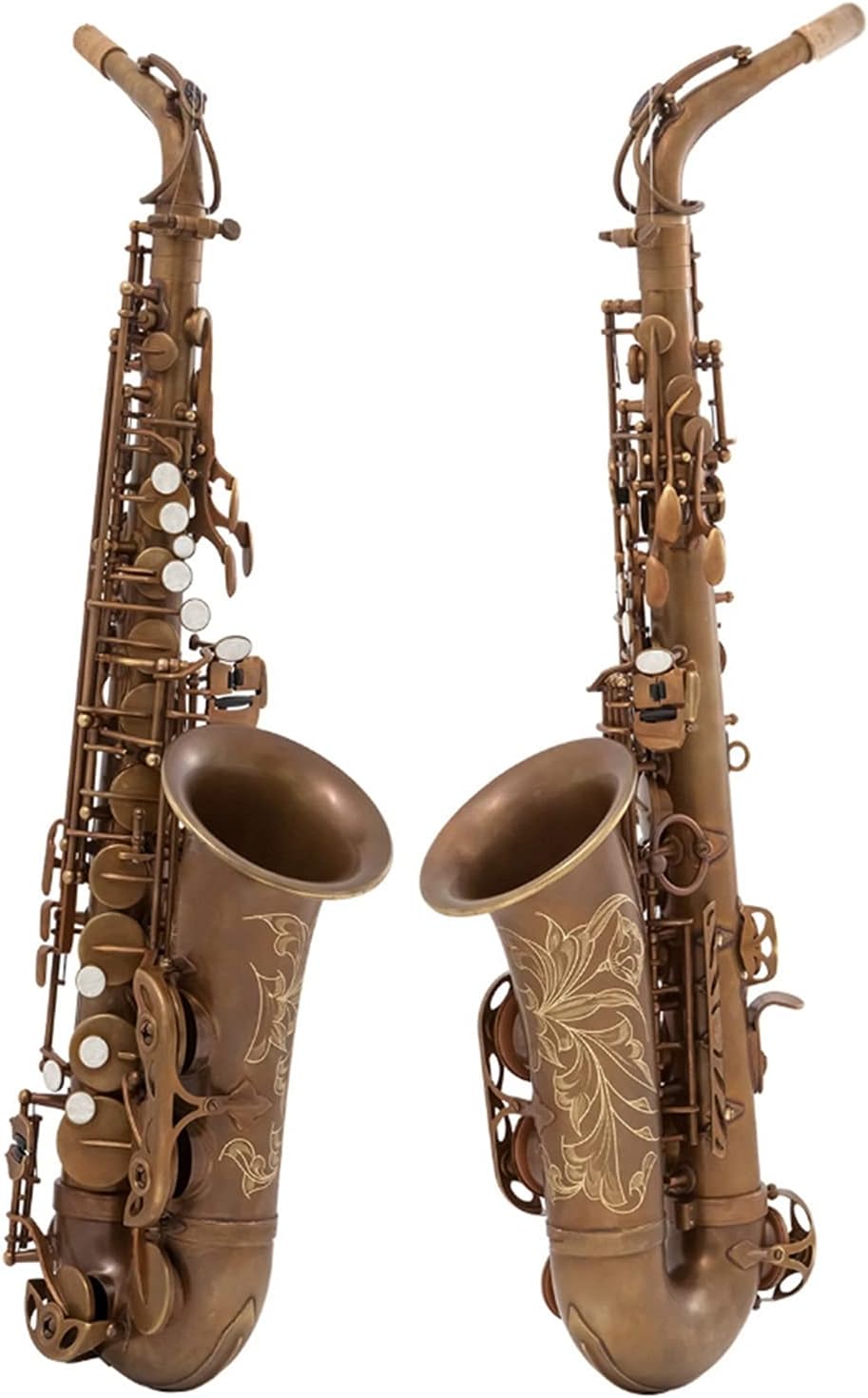 Sax Beginners Kit Alto Saxophone EB Antique Copper Simulation Alto Sax Professional Playing Woodwind Instrument with Mouthpiece Wind Instrument (Color : Light Grey)