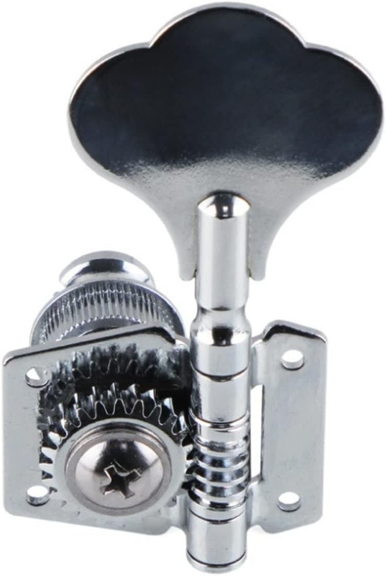 Tuner Machine Head 5 Pcs Bass Machine Heads Tuners 4L1R Tuning Pegs Chrome for 5 Strings Bass Guitar