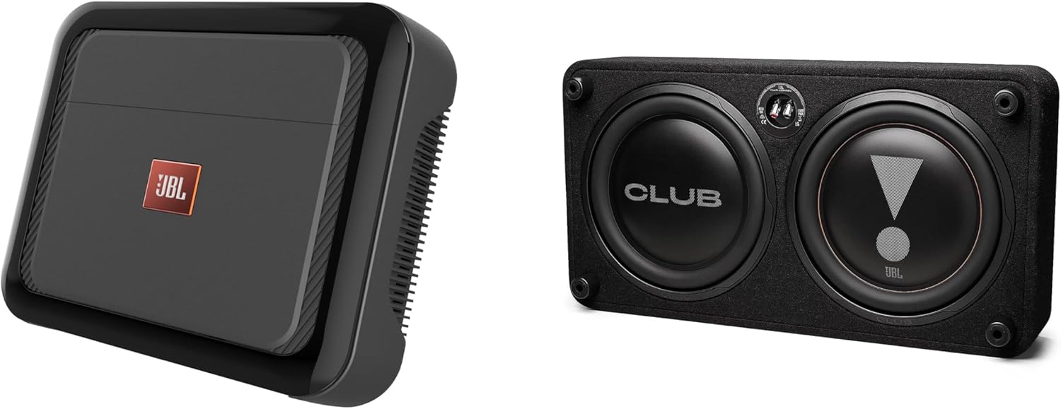 JBL CLUB1200SSL Single 12” Thin Subwoofer Enclosure with Passive Radiator CLUB-A6001A High Performance Mono subwoofer car Amplifier
