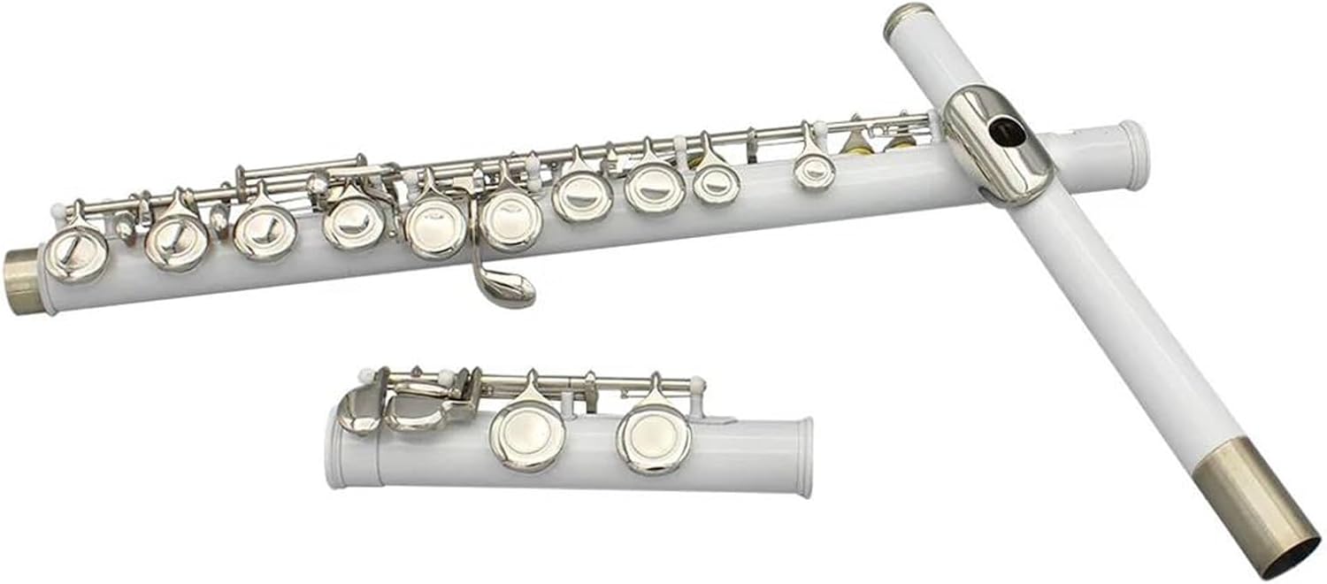 16 Hole C Key Flute Instrument White Professional Flute With Box Stick Gloves Woodwind Instruments Parts