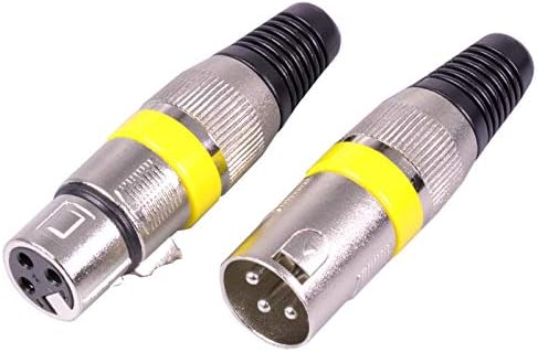 Davitu Electrical Equipments Supplies - 50sets/lot 3 Pin XLR Connectors Male+ Female 3 Pole XLR Plug Jack Socket Microphone MIC Cable Terminal Wire Connector - (Color: Orange)