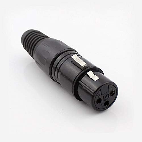 Davitu Electrical Equipments Supplies - 50pcs XLR Cable Connector Three-Core Black Microphone Plug Copper Core 3pin 24K Gold-plated Male and Female - (Color: Female)