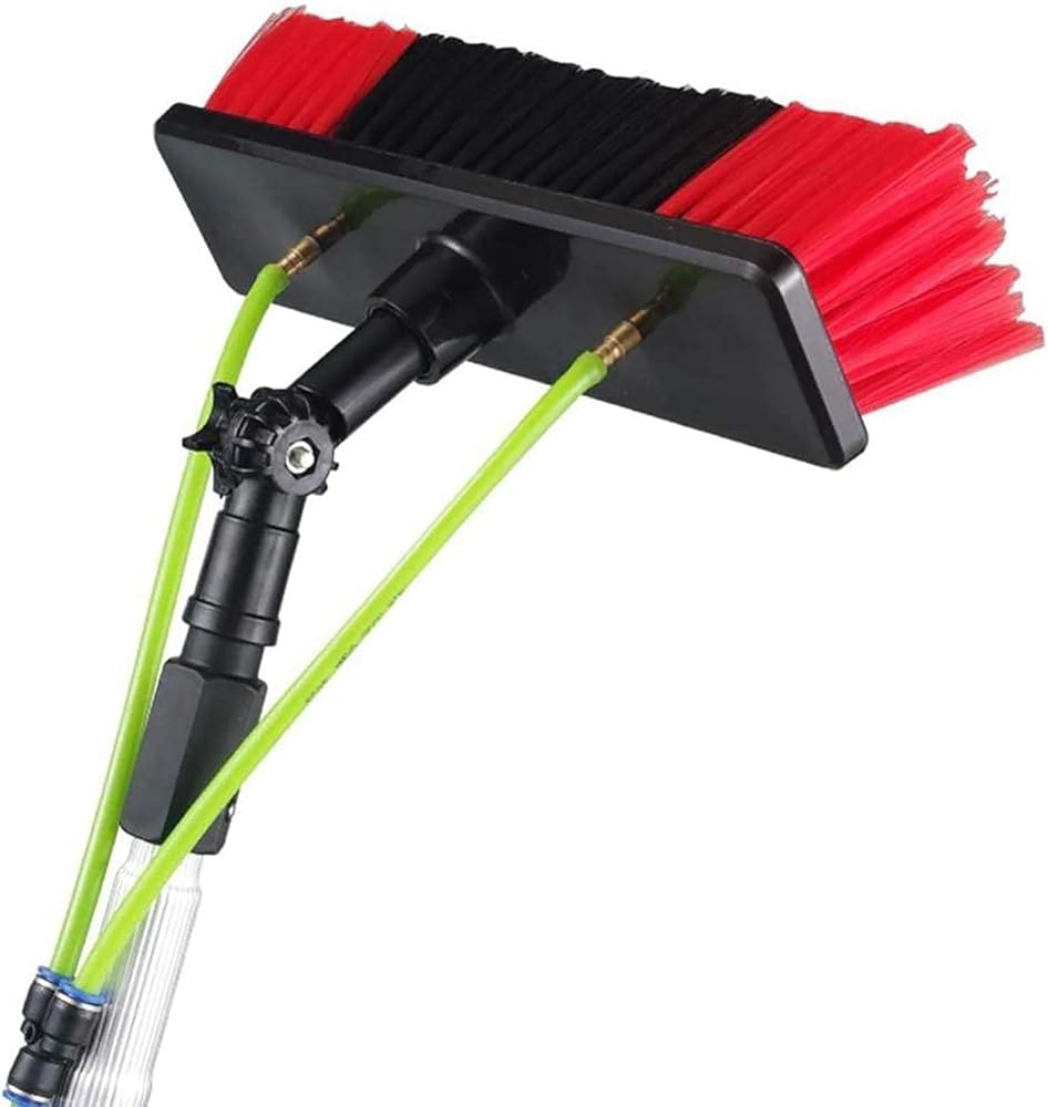Cleaning Brush Window Cleaning Poles, Window Cleaner Kit, Water/Hose Fed Pole, Window Cleaning Brush Equipment, Cleaning Photovoltaic and Solar Panels,9M Rod-30Cm Brush H
