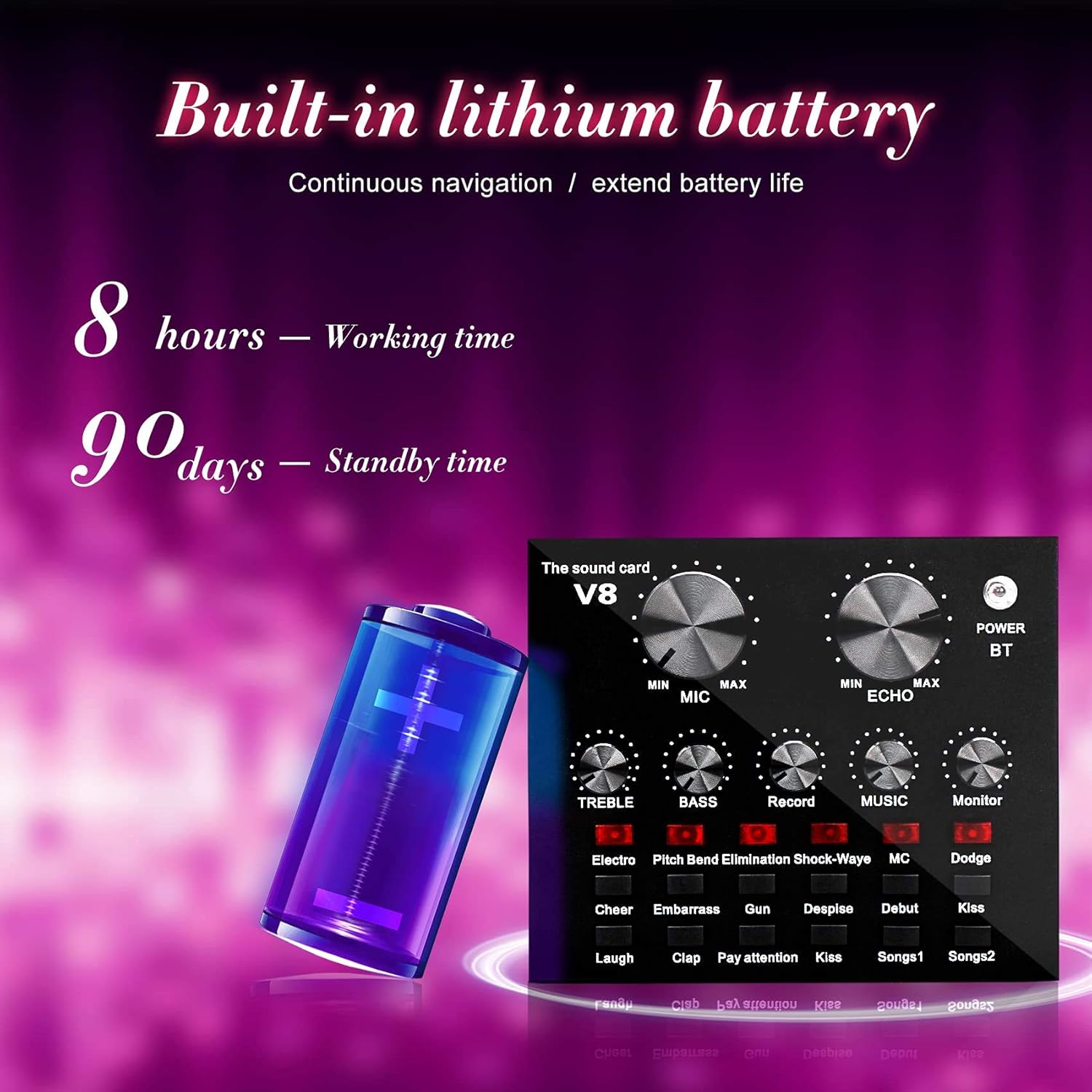 Professional Sound Card,Microphone Kit,for Living Show,USB Microphone Reverb Set,Condenser Microphone Set for Network Shouting,Personal Recording